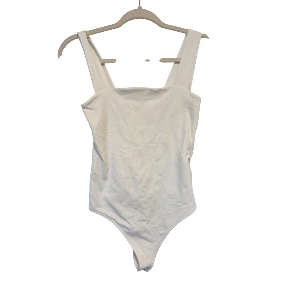 Abercrombie & Fitch Soft A&F Collection Square Neck Bodysuit White XS